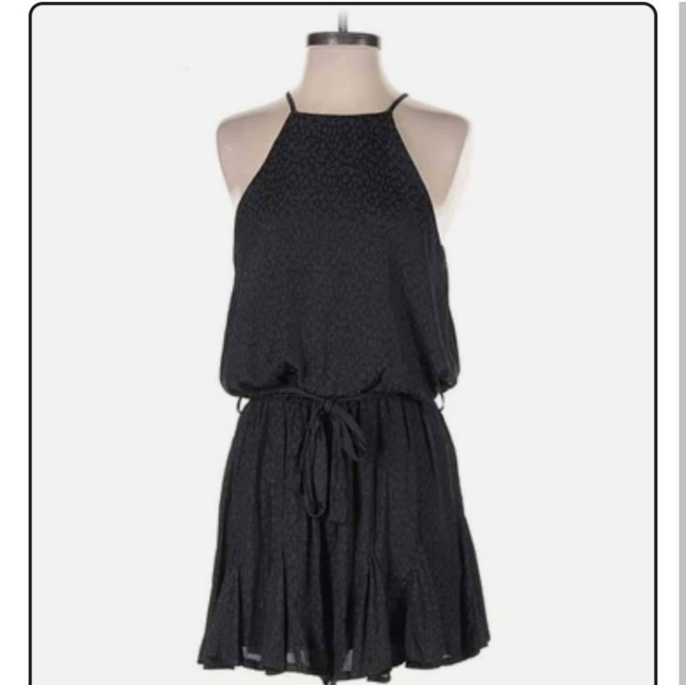 Black Halter Romper with Tie Waist